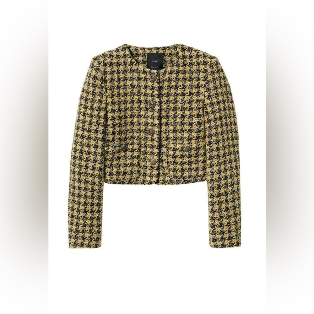 EUC Mango Cropped Yellow Blazer XS - Picture 2 of 6